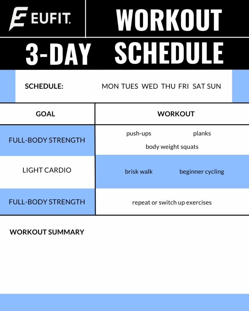 3 day workout - beginner schedule
