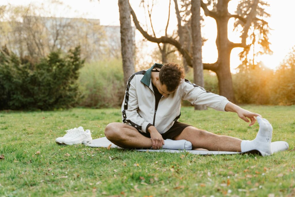 doing a good morning workout at a park