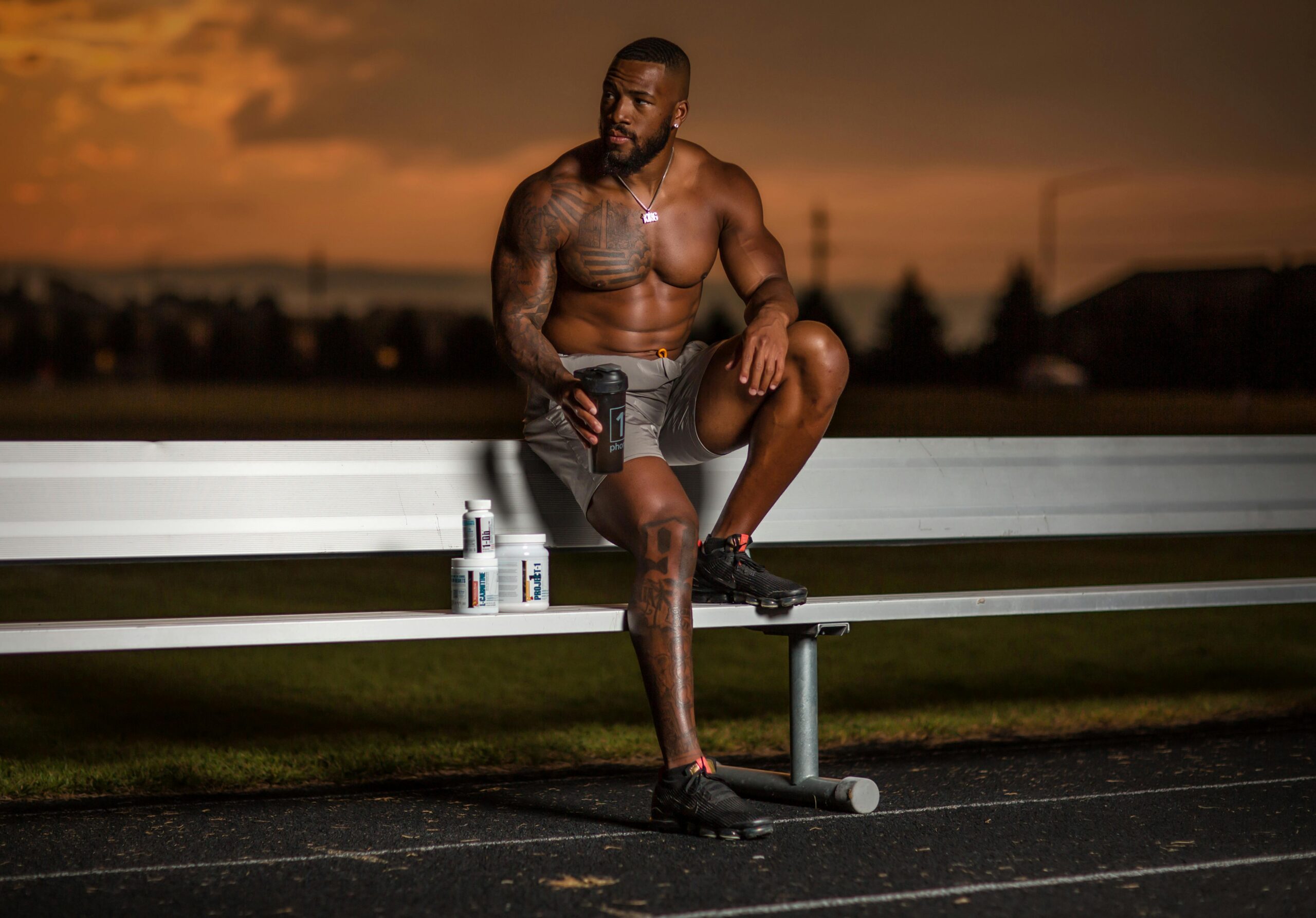 man with pre workout supplement for beginners