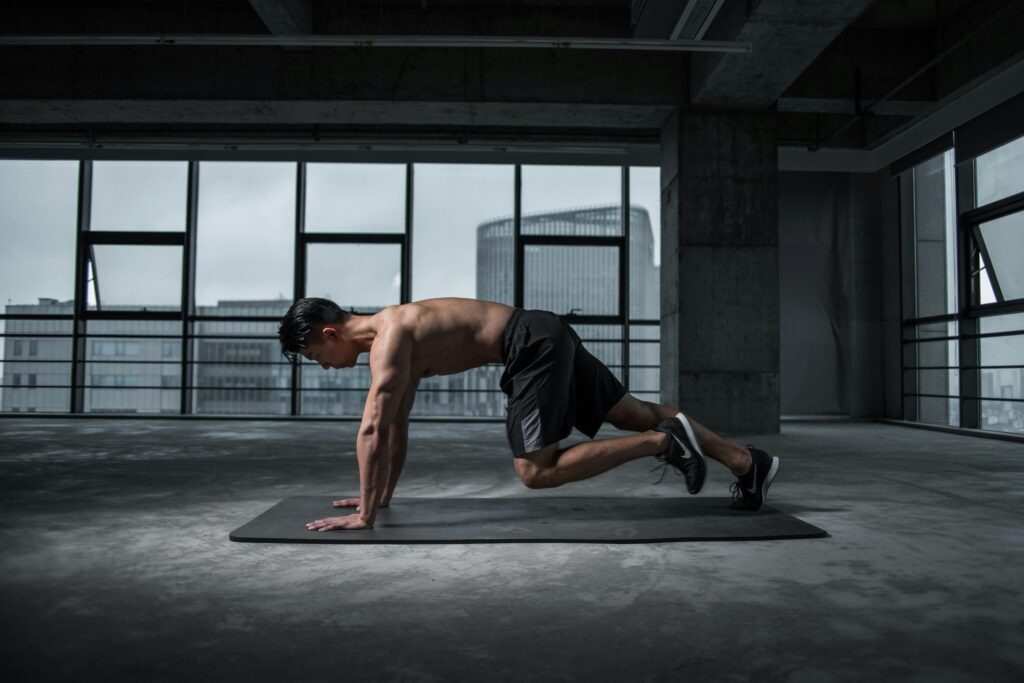 man doing exercise for stress relief