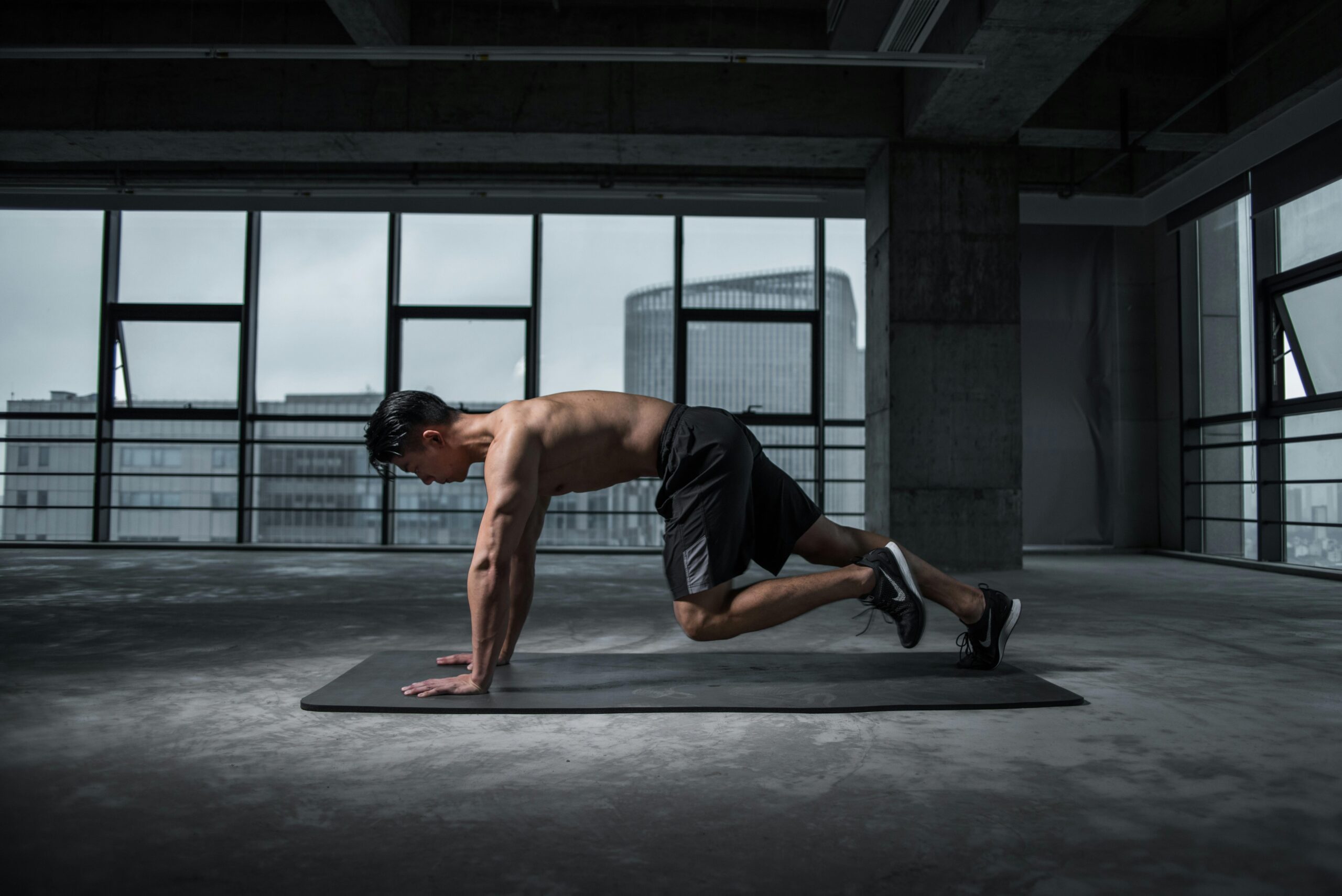 man doing exercise for stress relief