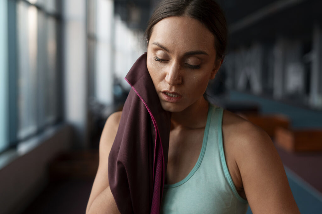 woman felt nausea after workout